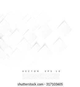 Vector white squares. Abstract background. Gray blank 