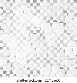 Vector white squares. Abstract background. Gray blank 