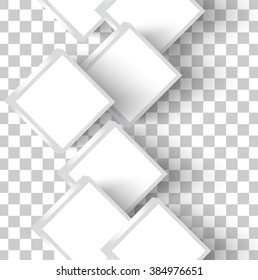Vector white squares. Abstract background. Business  for advertising