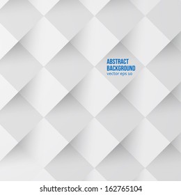 Vector white squares. Abstract  and grey backround