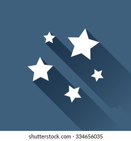 Vector white stars icon on dark background 