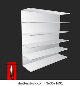 Vector white store shelf