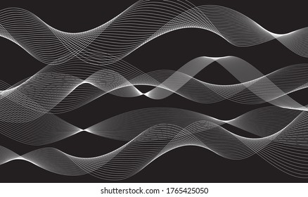 Vektorweiße Streifen auf schwarzem Hintergrund in modernem minimalisalistischem Design