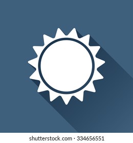 Vector white sun icon on dark background 