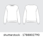 vector white sweater, flat sketch