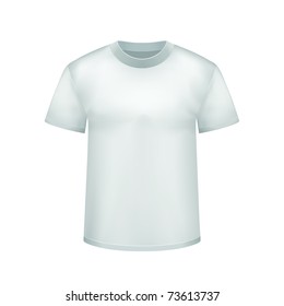 Vector white t shirt,isolated on white background.