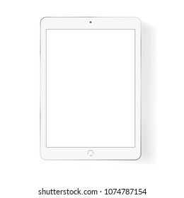Vector white tablet pc isolated on white background. Mock up.