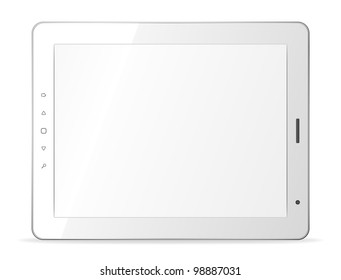 Vector White Tablet Pc On White Background. Eps8 Only