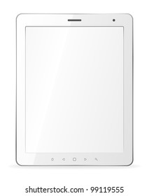 Vector white tablet pc on white background. Eps8 only