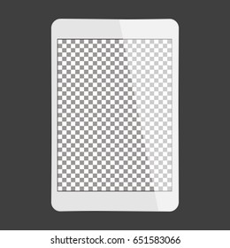 Vector white tablet transparent screen