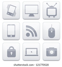 Vector white technology app icon set. Eps10