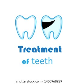 Vector white teeth signs isolated on white background. Design template for business card, postcard or advertising banner.