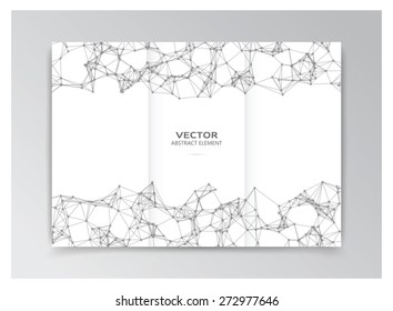 Vector white template of booklet with abstract elements