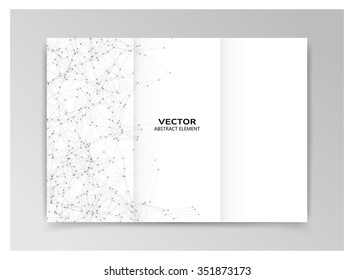 Vector white template of booklet with black abstract elements