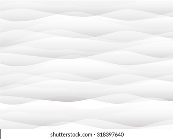 Vector white texture background of abstract waves.