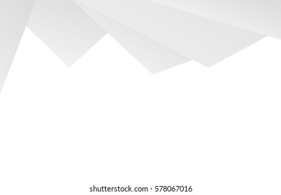 Vector white texture background, abstract lowpoly triangles, geometric shapes with shadows, light volume paper backdrop, 3d style pattern in light grey colors with copy space.