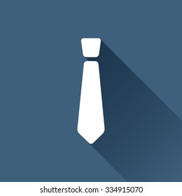 Vector white tie icon on dark background 