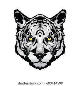 Vector white tiger illustration