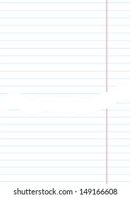 Vector white torn paper. White paper with lines for notes