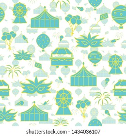 Vector white transparency carnival seamless pattern background
