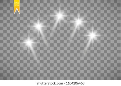 Vector white transparent energy spotlight scene with lightning background. Abstract light effect power modern design