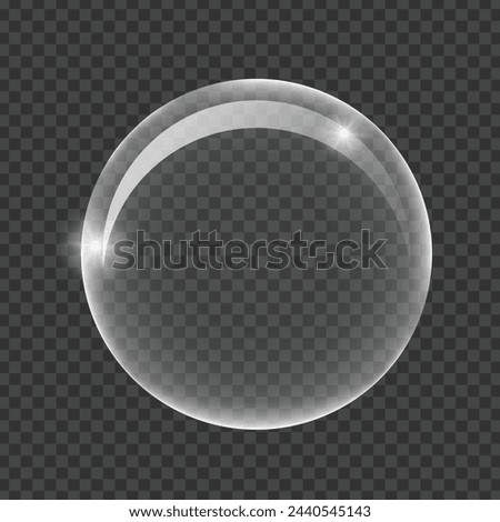 vector white transparent glass sphere glass or ball, shiny bubble glossy.