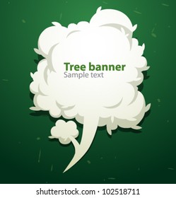 Vector white tree speech banner 3