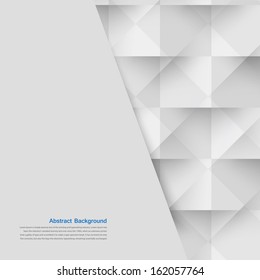 Vector white triangle. Abstract  and grey background