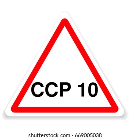 vector white triangle with the designation of critical control points in food production.