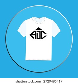 Diseño blanco de la camiseta del Vector con el gráfico Abstractas del logotipo aislado en azul