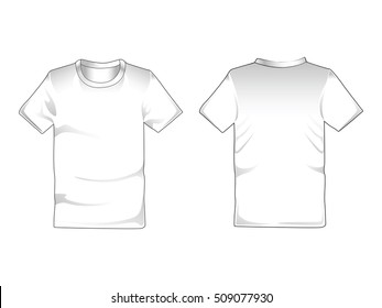 Vector White Tshirt isolated on white background.