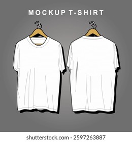 vector white tshirt mock up with front and back views