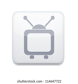Vector white tv icon. Eps10. Easy to edit