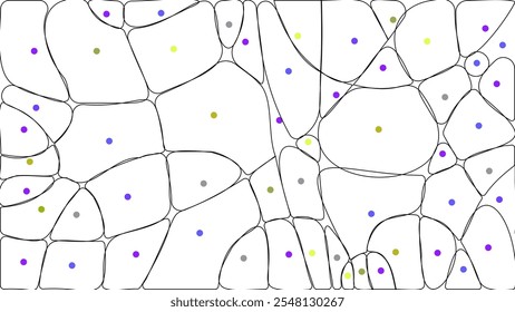 Vector white unusual geometric background with dots