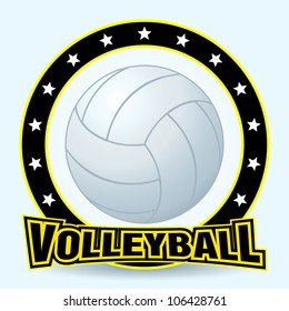 Vector white volleyball ball and star