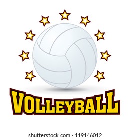 Vector white volleyball ball and star
