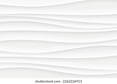 Vector white of wavy banner. Gray background