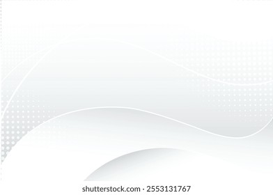 Vector white of wavy banner. Gray background