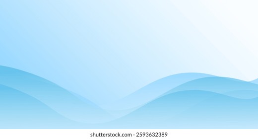 Vector white wavy glowing lines on a blue background. Futuristic digital high-technology abstract modern
