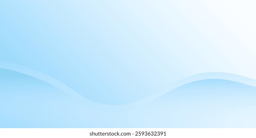 Vector white wavy glowing lines on a blue background. Futuristic digital high-technology abstract