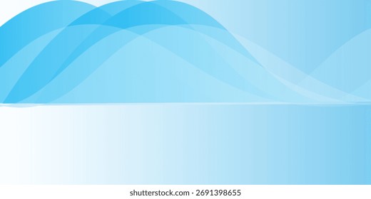 Vector white wavy glowing lines on a blue background abstract 