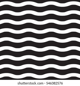 Vector White wavy lines on a black background