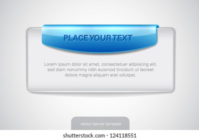 Vektorweißer Web-Banner mit blauem glänzendem Tag