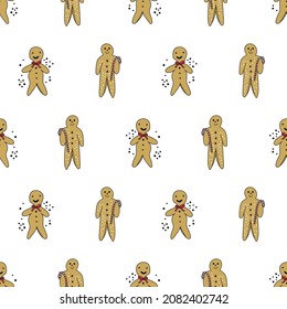 Vector White Weckmann German sweet seamless background pattern