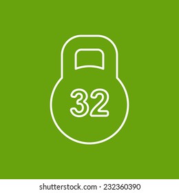 Vector white weight flat icon outline. Eps10