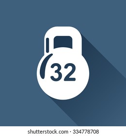 Vector white weight icon on dark background 