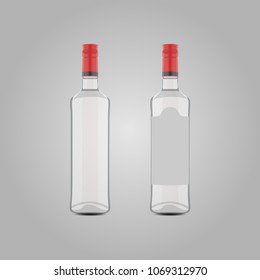 vector white wine bottle on background white