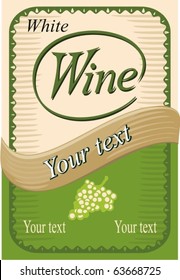 vector white wine label