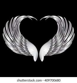 the vector white wings on black