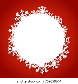  Vector White Winter Frame With Snowflake.  Perfect  For Winter Holidays, New Year And Merry Christmas Cards, Prints, Flayers, Banners, Invitations .